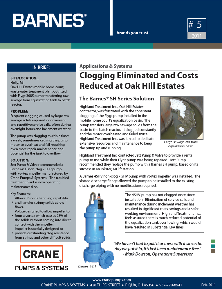 Costly Clogging Problem Solved by Barnes SH Pumps - Blog &amp;amp; Latest News | JETT Pump &amp; Valve - Oak_Hill_Est